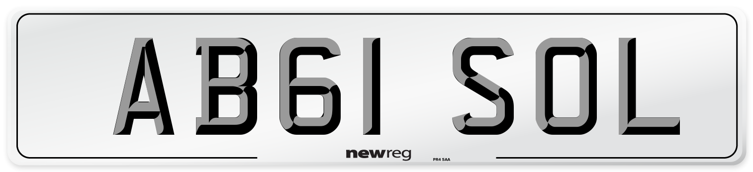 AB61 SOL Number Plate from New Reg